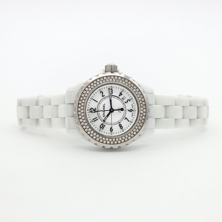 楽天市場】電池交換済 CHANEL シャネル J12 33mm 二重ダイヤベゼル  