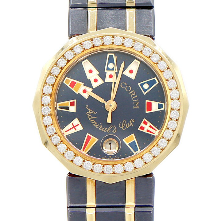 楽天市場】電池交換済 CORUM コルム アドミラルズカップ ダイヤベゼル 