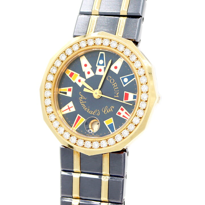 楽天市場】電池交換済 CORUM コルム アドミラルズカップ ダイヤベゼル 