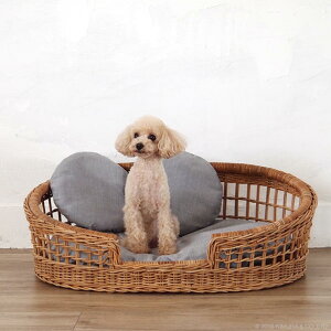 ラタンペットカドラー 籐製なので軽くて涼しいベッド 材料に皮付のラタンを使用した自然の風合い 犬猫小動物用ペットベッド ラタンベッド 皮つきラタン ヴィンテージ おしゃれなペットベ