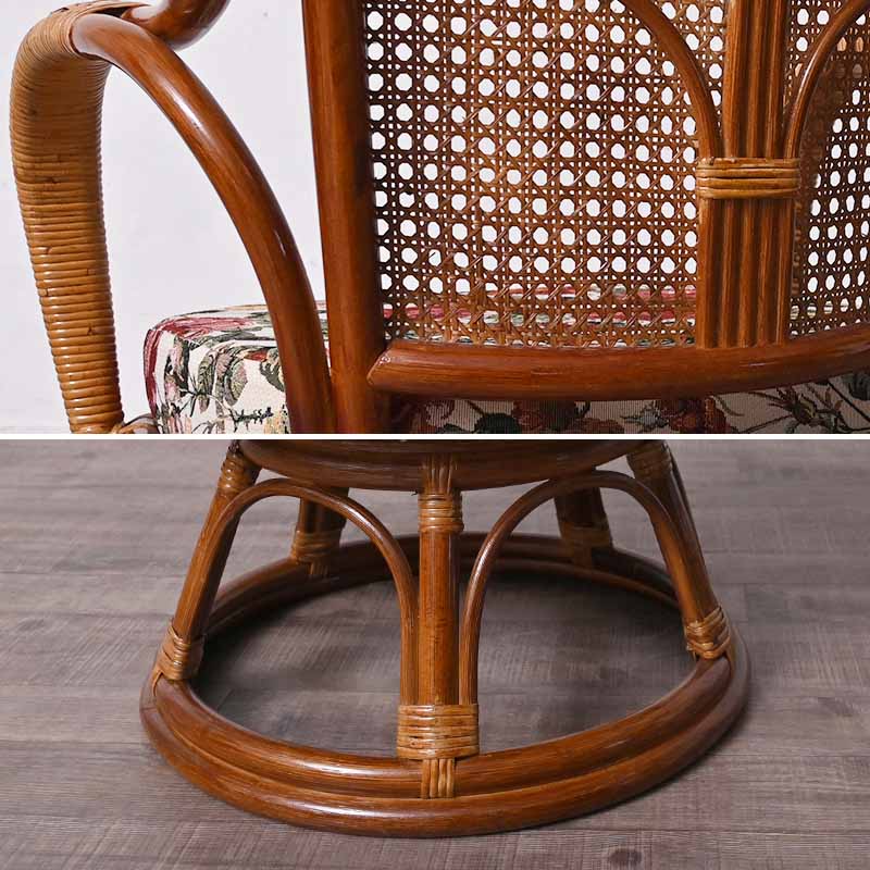 楽天市場】ラタン(籐) 回転椅子 選べるクッション2種類 織り生地タイプ