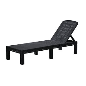 サマーベッド ガーデンベッド デッキチェア リクライニング ガーデンチェア デイベッド 屋外 1脚 アウトドア 持ち運び楽々 サンラウンジャー プールサイド 庭 テラス 黒 グレー ラタン調 ガーデンファニチャー 西海岸 D1600PDG D1600PCC