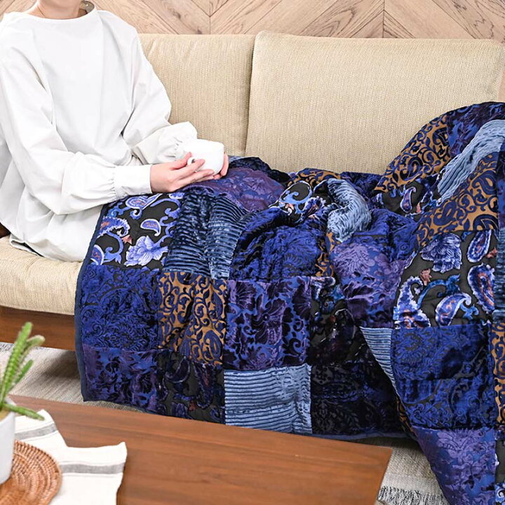 楽天市場】マルチカバー パッチワーク マット 155×230cm ベッドカバー 