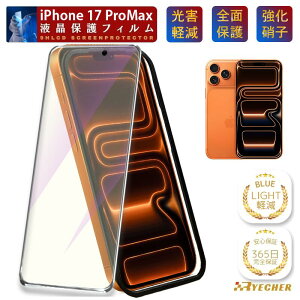 �y�u���[���C�g�J�b�g�E�K�C�h�g�t�z iPhone17 Pro Max �K���X�t�B���� �ی�t�B���� iPhone17 ProMax �t�B���� �A�C�t�H�� 17ProMax �v���}�b�N�X �ی�V�[�g iPhone17ProMax �X�}�z�t�B���� �S�ʕی� RYECHER