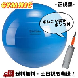 ギムニク (GYMNIC) ギムニク 65 青 ポンプ 空気入れ 付 [2点セット] (バランスボール 65cm ・ギムニク純正 ダブルアクション ハンドポンプ) -正規品-