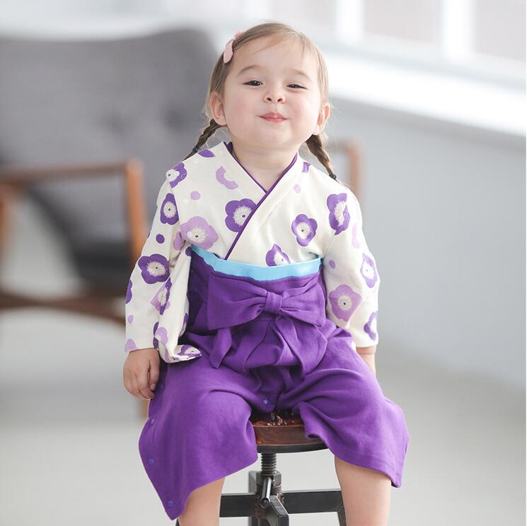 100 紫 袴 セパレート 和服 子供 キッズ 女の子 お祝い - 和服