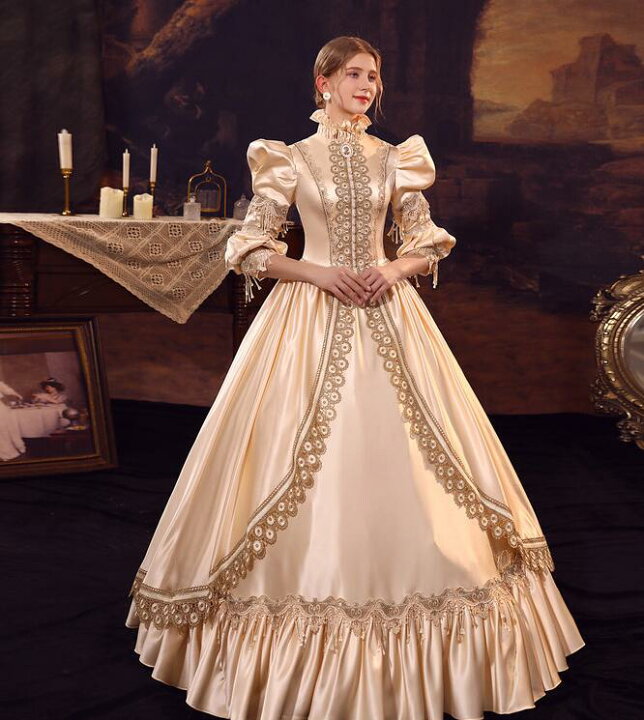 捧呈 貴族 ドレス ステージ衣装 舞台衣装 オペラ声楽 中世貴族風 お姫様ドレス 宮廷