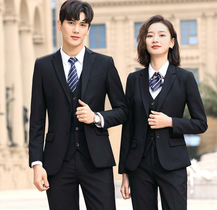 ビジネス ベスト セレモニースーツ スーツ ブラック 黒 結婚式 L（楽天 