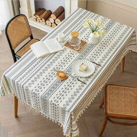 2枚セット ボヘミア風 テーブルクロス 防水防油 テーブルマット4色 5サイズ 高級 デスクマット 食卓カバー シンプル マルチカバー テーブル クロス テーブルクロス 正方形 長方形 円形 汚れ防止 カバー テレビカバー 机カバー フリンジ付き 洗える リネンテーブルクロス