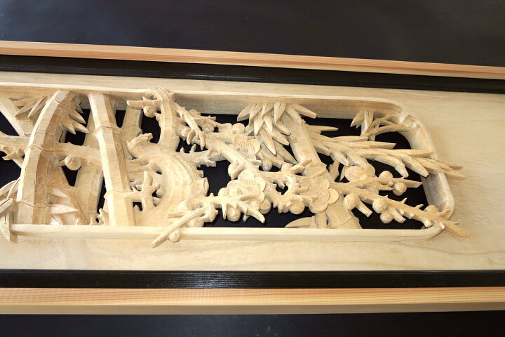楽天市場】欄間 建具 【1点もの商品】【新品】 高級手彫り欄間2間1組 
