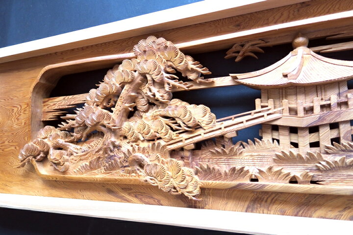 楽天市場】欄間 建具 【1点もの商品】【新品】 高級手彫り欄間2間1組 