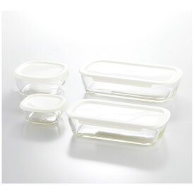 耐熱ガラス製保存容器4点セット HARIO 日本製 [APD2154-045]| シール容器キッチン用品・食器・調理器具 保存容器・調味料入れ