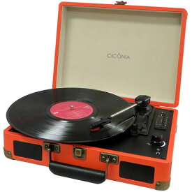 センター商事 CICONIA クラシカルレコードプレーヤー オレンジ ASNTE-1907OR|家電 オーディオ関連 その他オーディオ機器