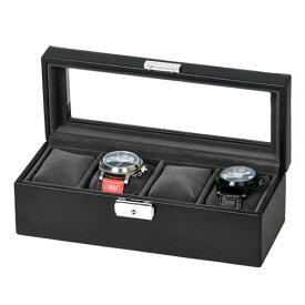 エスプリマ 合皮4本時計収納ケース ASNSE83520BK|雑貨・ホビー・インテリア インテリア 時計