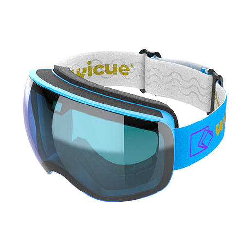 世界初の0.1秒瞬間調光サングラス。照り返しの強い雪山であなたの視界をしっかり守る、スキー、スノボ用ゴーグルタイプです。 ウィキューダイレクト WiCUE 0.1秒瞬間調光スキーゴーグル スマート液晶 ブルー ASNVR2101-BL|雑貨・ 雑貨品