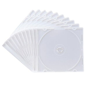 【5個セット(10枚×5)】 サンワサプライ Blu-ray・DVD・CDケース(スリムタイプ・10枚セット・ホワイト) ASNFCD-PU10MWNX5|パソコン パソコン周辺機器 メディアケース