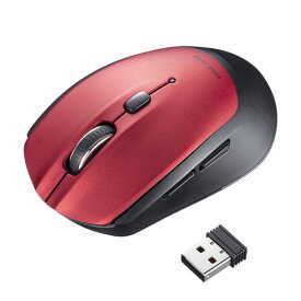 サンワサプライ ワイヤレスブルーLEDマウス 5ボタン レッド ASNMA-WB509R|パソコン パソコン周辺機器 マウス