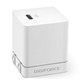 デジフォース Cube キューブ型PD充電器 20W 1C ホワイト ASND0037WH|スマートフォン・タブレット・携帯電話 スマートフォン 充電器