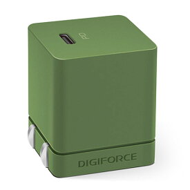 デジフォース Cube キューブ型PD充電器 20W 1C オリーブグリーン ASND0037OG|スマートフォン・タブレット・携帯電話 スマートフォン 充電器