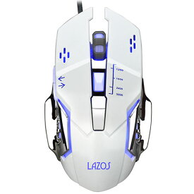 【10個セット】リーダーメディアテクノ 有線ゲーミングマウス 6ボタン ホワイト ASNL-MSG6-WX10|パソコン パソコン周辺機器 マウス