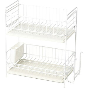 パール金属 スキット 珪藻土トレー水切りラック2段スリム ホワイト ASNHB-4988|雑貨・ホビー・インテリア キッチン雑貨 調理器具