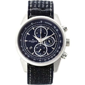 GRANDEUR PLUS グランドールプラス 岡山デニムバンドウォッチ ジャガードパッチワーク ASNGRP001D6|雑貨・ホビー・インテリア 雑貨 腕時計