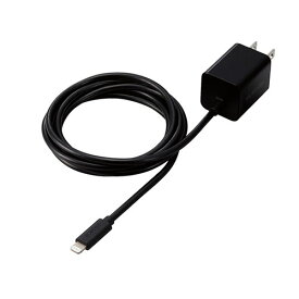 エレコム USB Power Delivery 20W AC充電器(Lightningケーブル一体型) ASNMPA-ACLP05BK|スマートフォン・タブレット・携帯電話 スマートフォン 充電器