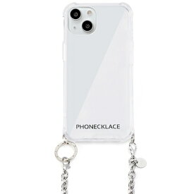 PHONECKLACE チェーンショルダーストラップ付きクリアケース for iPhone 13 シルバー ASNPN21589i13SV|スマートフォン・タブレット・携帯電話 iPhone iPhone12・12 Proケース