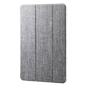 �G���R�� 13�C���`iPad Air(M3/M2) �t���b�v�P�[�X ���^�y�� �t�@�u���b�N �w�ʃN���A �O���[ ASNTB-A25XWVCGY|�X�}�[�g�t�H���E�^�u���b�g�E�g�ѓd�b iPad iPad�P�[�X