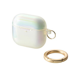 エレコム AirPods 第4世代用 &me ソフトケース クリアオーロラ ASNAVA-AP06UCACR|スマートフォン・タブレット・携帯電話 iPhone AirPods用アクセサリ