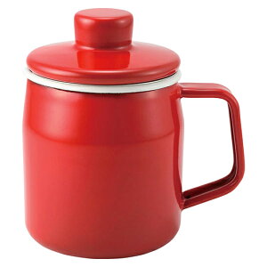 富士ホーロー フィルトミニ オイルポット0.35L レッド 12×8.5×12.5cm 0.35L(適正容量)、0.52L(満水容量) ASNB1107589|雑貨・ホビー・インテリア キッチン雑貨 保存容器・キャニスター