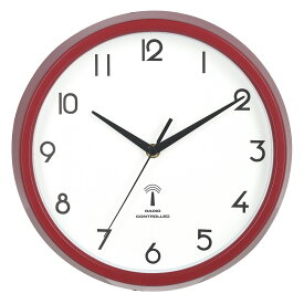 時計 【3個セット】 電波掛時計 カペラ Φ27cm RD（27266）[HJB99288]|インテリア雑貨 リビング 掛け時計 時計 書斎・ホームオフィス 寝室・ベッドルーム 壁掛け時計 アンティーク掛時計 デザイン時計 ヴィンテージ調