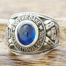 TJK カレッジリング チャンピオンリング 記念リング シルバー 925 指輪 ブルー キュービックジルコニア[GOCs1003c/blue]| メンズ レディース シルバーアクセサリー 銀 アメカジ サーフ ネイティブ