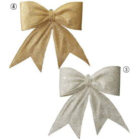 耐水 20cm幅 シャイニーボウ(成型) [ONSPARI6954] |装飾 飾付 クリスマス 小物 雑貨 イベント クリスマスツリー飾り オーナメント クリスマス装飾 飾り パーティー デコレーション リボン シルバー ゴールド ガーランド 室内装飾 店舗装飾 飾り付け Christmas