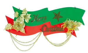 ビーズポインダブルパネル（両面）[MRS12-10804]|クリスマス クリスマスツリー デコレーション 店舗装飾 飾り 飾りつけ 飾り付け 装飾 ポインセチア パネル