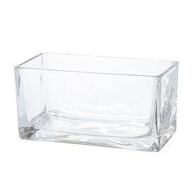 スクエアワイド20×10 花器 ベース ガラス [TDLGL001203]|装飾 飾利付け 店舗装飾 インテリア ディスプレイ 花瓶 フラワーポット W20×D10×H10cm