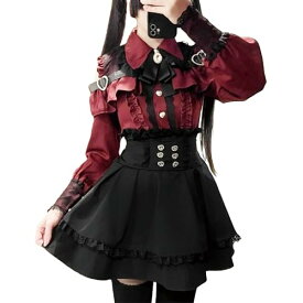 地雷系 セットアップ 量産型 服 女の子 参戦服 ゴスロリ ガーリー系 サブカル系 オープンショルダー ワンピース 制服 可愛い ダンス アイドル レース フリル 春 夏 秋 冬