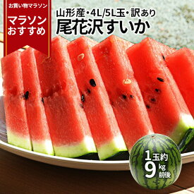 【2024年7月下旬発送・先行早割】 山形県産 すいか 訳あり 2L 3L 1玉 尾花沢スイカ（約6.8～8kg） スイカ 産地直送 キャンプに 海水浴に スイカ割りに ブランド 同梱不可 日時指定不可 西瓜 健康 夏 暑さ対策 食べ物 果物 送料無料