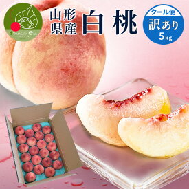 桃 訳あり 山形 白桃 5kg（16〜22玉前後）クール便 ちょっと訳あり桃 お買い得の桃 山形の美味しい桃 山形の桃 品種指定不可 桃 送料無料 果物 フルーツ 小玉 ＼ただ今、お届け中!／