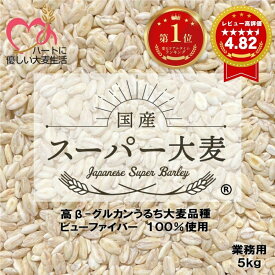 大麦 5kg 国産スーパー大麦 ビューファイバー 100% 5kg 業務用 愛知県産 高β-グルカン大麦品種 【送料無料】 β-グルカン値 10.44g〜12.3g/100g中 個包装 楽天リアルタイムランキング1位受賞 楽天ランキング受賞