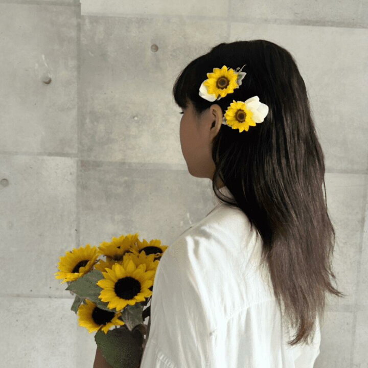 楽天市場】【 ヘアクリップ ひまわり ミニ 2個セット 】 浴衣 花 髪 