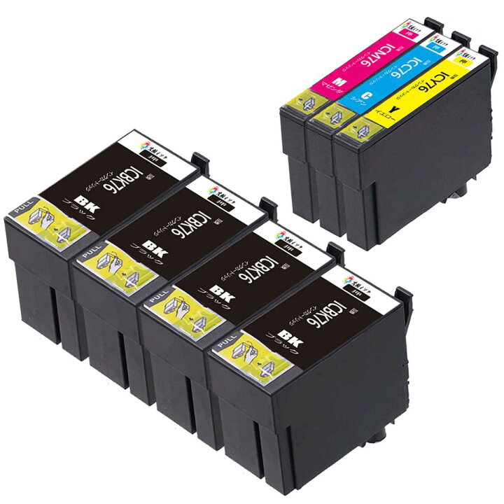 楽天市場】IC4CL76＋ICBK76 3個 4色7本セット 互換インクカートリッジ 