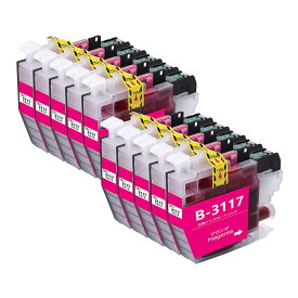 LC3117 ブラザーbrother用互換インクカートリッジLC3117Mマゼンタ10本 プリンターインクタンク 純正と併用可能汎用インク対応機種：MFC-J6980CDW MFC-J6580CDW MFC-J6983CDW MFC-J6583CDW MFC-J5630CDW残量検知搭載/個別包装
