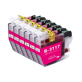 LC3117 ブラザーbrother用互換インクカートリッジLC3117Mマゼンタ6本 プリンターインクタンク 純正と併用可能汎用インク対応機種：MFC-J6980CDW MFC-J6580CDW MFC-J6983CDW MFC-J6583CDW MFC-J5630CDW残量検知搭載/個別包装