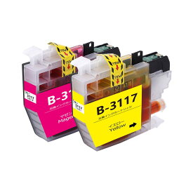 LC3117 ブラザーbrother用互換インクカートリッジLC3117Mマゼンタ1本 LC3117Yイエロー1本 合計2本 プリンターインクタンク 純正と併用可能汎用インク対応機種：MFC-J6980CDW MFC-J6580CDW MFC-J6983CDW MFC-J6583CDW MFC-J5630CDW残量検知搭載/個別包装