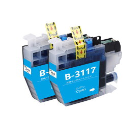 LC3117 ブラザーbrother用互換インクカートリッジLC3117Cシアン2本 プリンターインクタンク 純正と併用可能汎用インク対応機種：MFC-J6980CDW MFC-J6580CDW MFC-J6983CDW MFC-J6583CDW MFC-J5630CDW残量検知搭載/個別包装