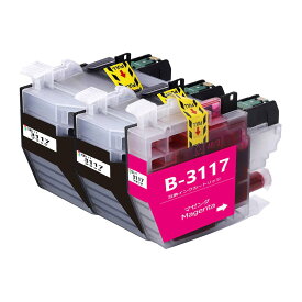 LC3117 ブラザーbrother用互換インクカートリッジLC3117BKブラック2本 LC3117Mマゼンタ1本 合計3本 プリンターインクタンク 純正と併用可能汎用インク対応機種：MFC-J6980CDW MFC-J6580CDW MFC-J6983CDW MFC-J6583CDW MFC-J5630CDW残量検知搭載/個別包装