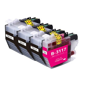 LC3117 ブラザーbrother用互換インクカートリッジLC3117BKブラック3本 LC3117Mマゼンタ1本 合計4本 プリンターインクタンク 純正と併用可能汎用インク対応機種：MFC-J6980CDW MFC-J6580CDW MFC-J6983CDW MFC-J6583CDW MFC-J5630CDW残量検知搭載/個別包装