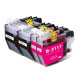 LC3117 ブラザーbrother用互換インクカートリッジLC3117BKブラック2本 LC3117Mマゼンタ2本 合計4本 プリンターインクタンク 純正と併用可能汎用インク対応機種：MFC-J6980CDW MFC-J6580CDW MFC-J6983CDW MFC-J6583CDW MFC-J5630CDW残量検知搭載/個別包装