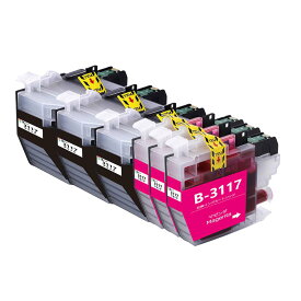 LC3117 ブラザーbrother用互換インクカートリッジLC3117BKブラック3本 LC3117Mマゼンタ3本 合計6本 プリンターインクタンク 純正と併用可能汎用インク対応機種：MFC-J6980CDW MFC-J6580CDW MFC-J6983CDW MFC-J6583CDW MFC-J5630CDW残量検知搭載/個別包装